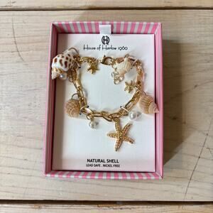 House of Harlow 1960 NWT Gold Tone Natural Shell Starfish Bracelet